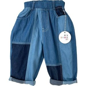 All Small co. kids patchwork pants blue. Size 6. New without tags.